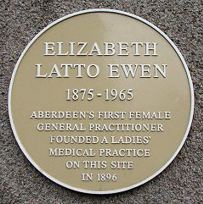 Plaque to remember Elizabeth Latto Ewan