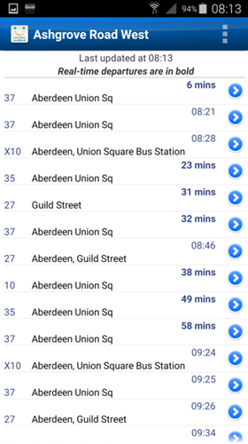 Traveline Scotland Smartphone App - Aberdeenshire Council