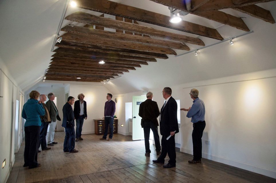 The judging panel inside a building