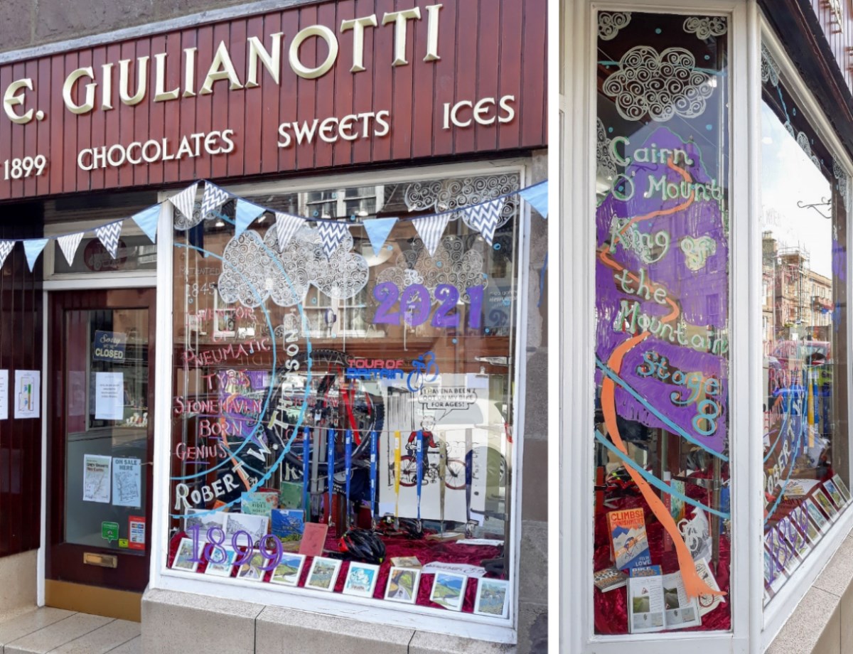 E. Giulianotti shop front showing their window dressing for Tour of Britain