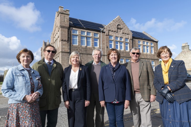 Bill Gibb Court, Fraserburgh: Provost of Aberdeenshire Cllr Judy Whyte (third from left) stands with relatives of Bill Gibb at the Bill Gibb Court development in Fraserburgh.