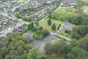 Birds eye view of site at Former Drumoak Primary School