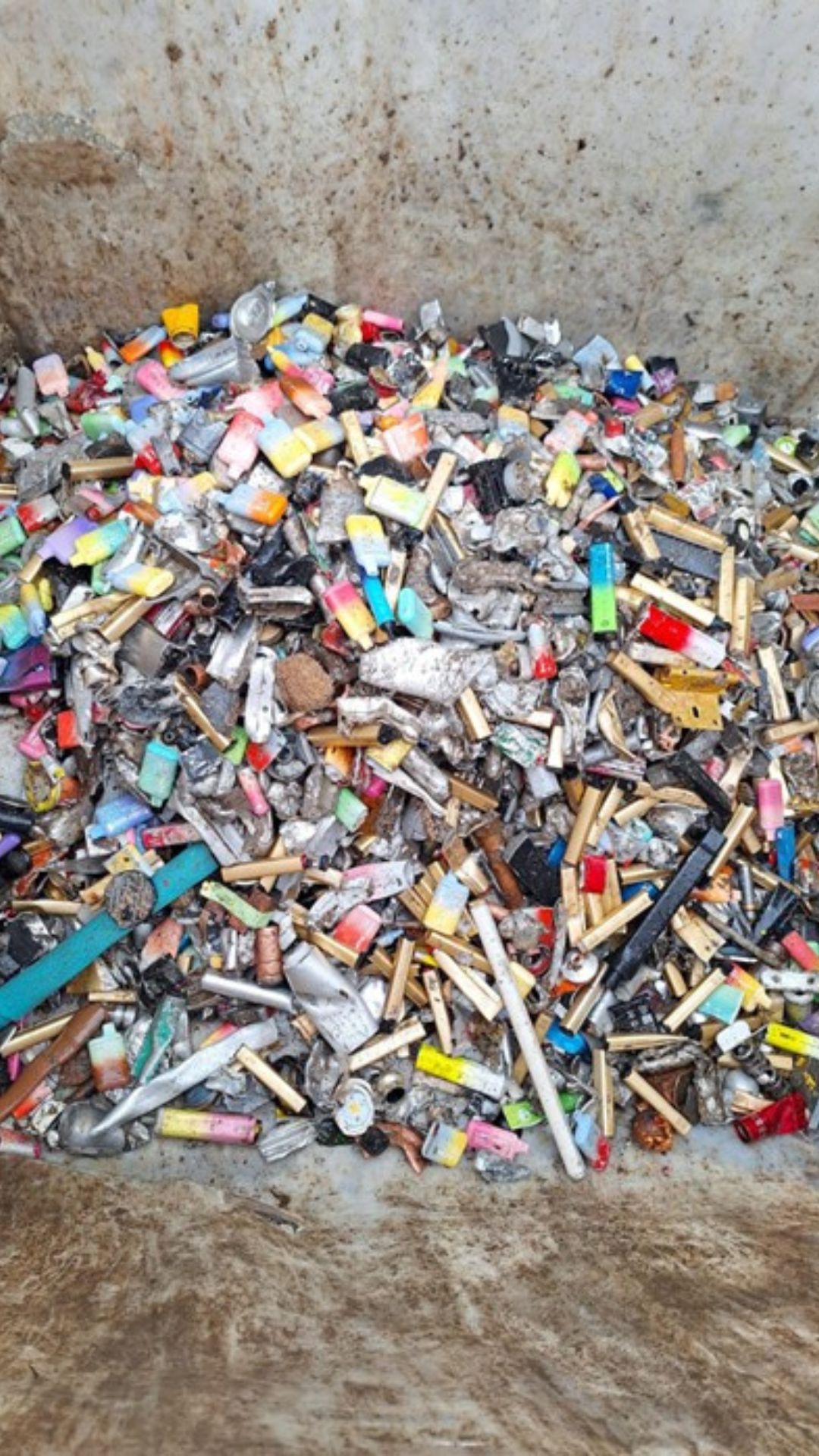 A pile of vapes reclaimed from Aberdeenshire sweepings