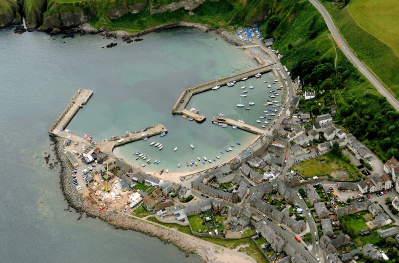 An aerial view of Stonehaven harbour